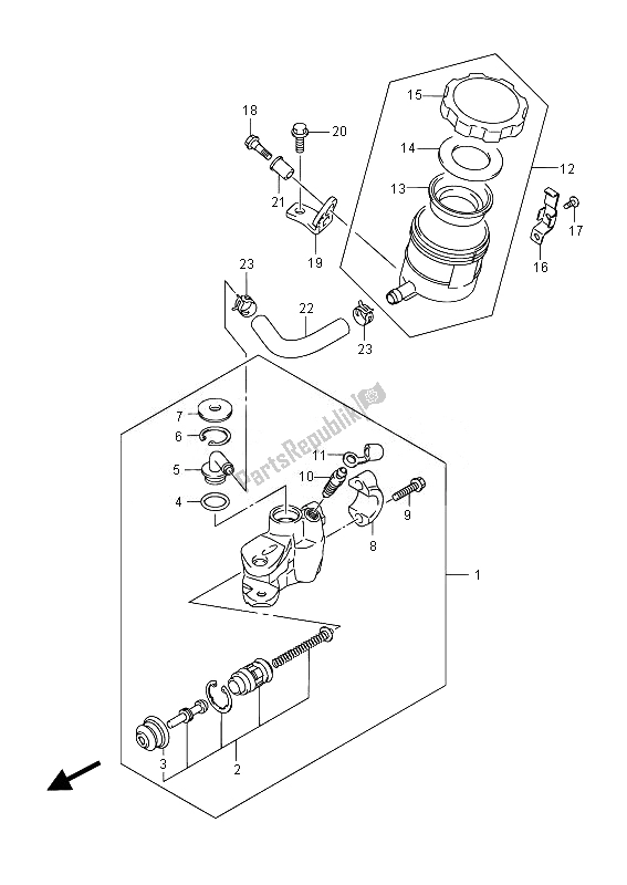 Toutes les pièces pour le Maître-cylindre Avant du Suzuki GSX R 600 2014