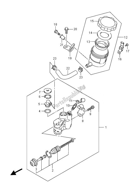 Tutte le parti per il Pompa Freno Anteriore del Suzuki GSX R 600 2014