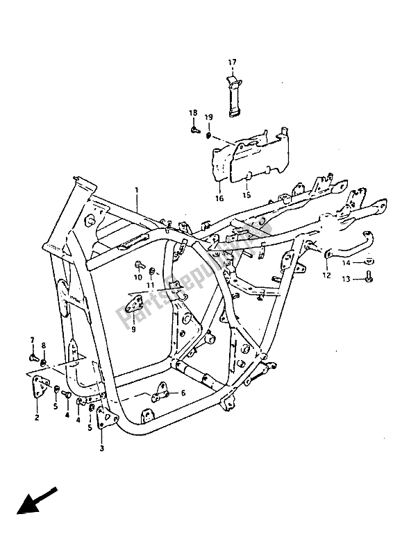 Alle onderdelen voor de Kader van de Suzuki GS 450 ES 1987