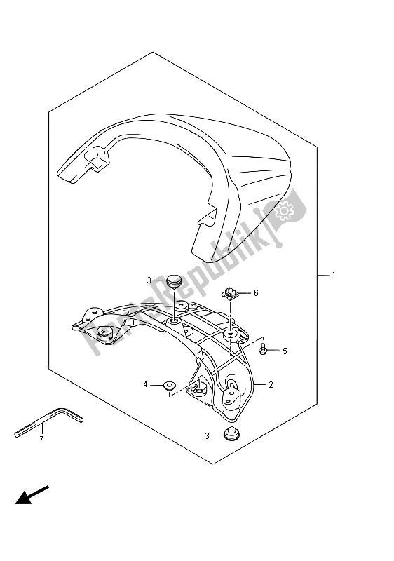 Tutte le parti per il Scatola Della Coda Del Sedile (vzr1800 E02) del Suzuki VZR 1800 BZ M Intruder 2015