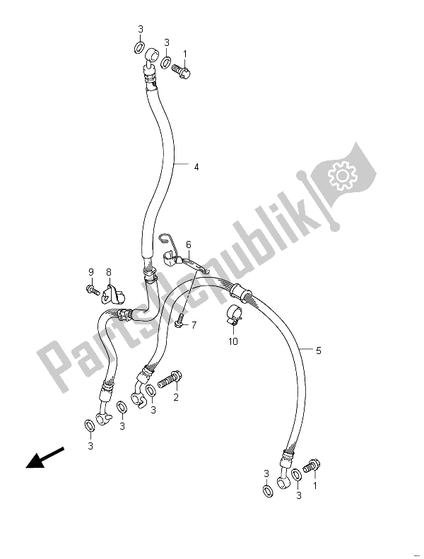 All parts for the Front Brake Hose (gsf650) of the Suzuki GSF 650 Sasa Bandit 2011