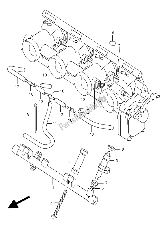 All parts for the Throttle Body Hose & Joint of the Suzuki GSX R 600Z 2003