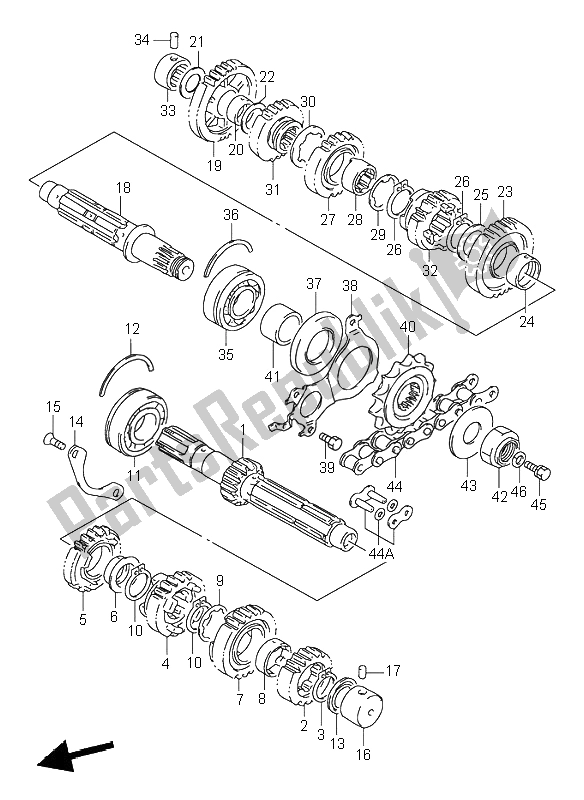 All parts for the Transmission of the Suzuki GSX R 1100W 1996