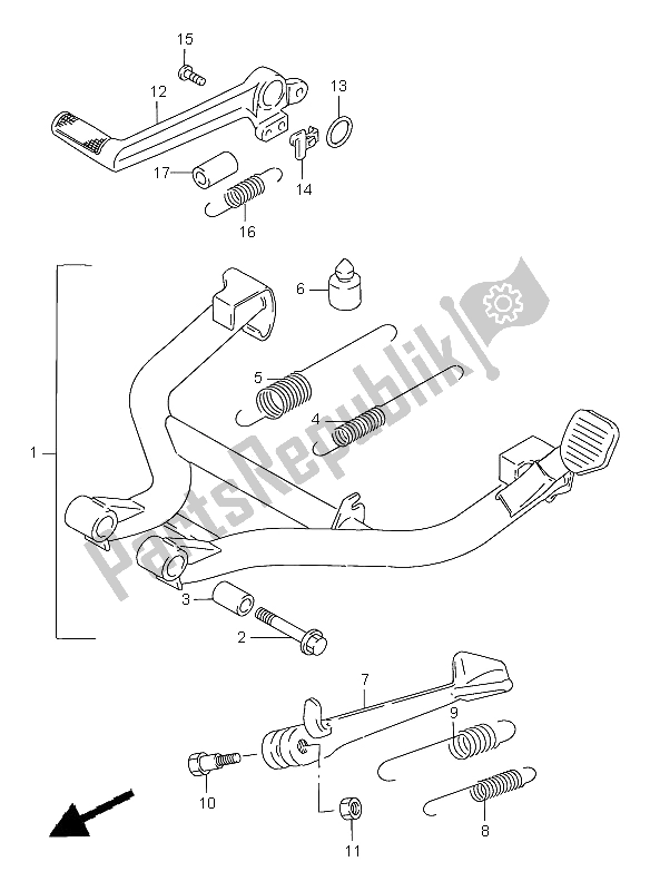 All parts for the Stand of the Suzuki GSF 1200 Nssa Bandit 2000