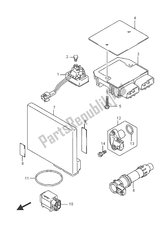 All parts for the Electrical of the Suzuki AN 650Z Burgman Executive 2016