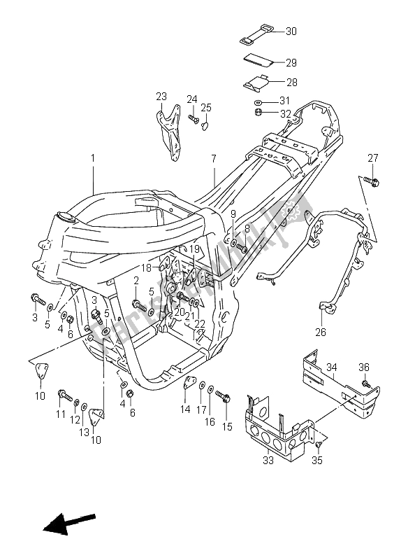 Todas las partes para Marco de Suzuki GSX R 1100W 1995