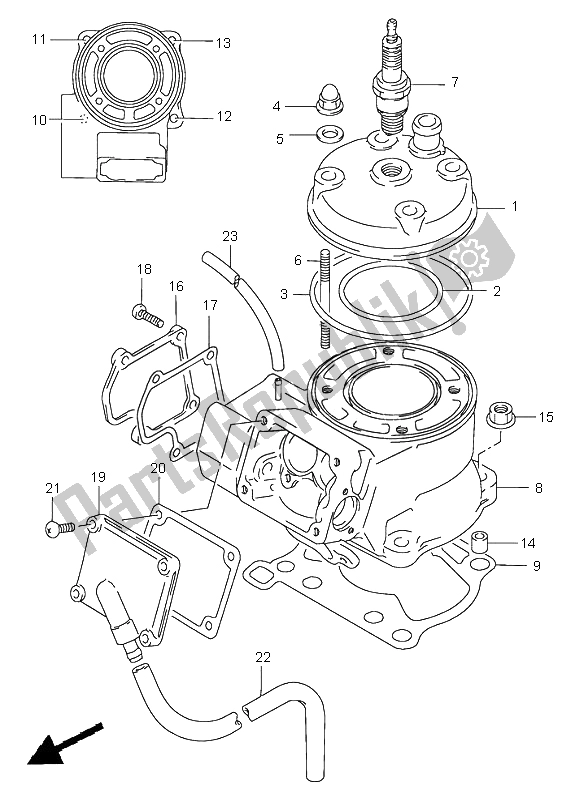 All parts for the Cylinder of the Suzuki RM 85 SW LW 2005