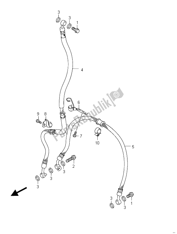 All parts for the Front Brake Hose (gsf650su) of the Suzuki GSF 650 Sasa Bandit 2011