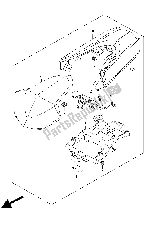 Tutte le parti per il Scatola Di Coda Del Sedile del Suzuki GSX R 1000Z 2010