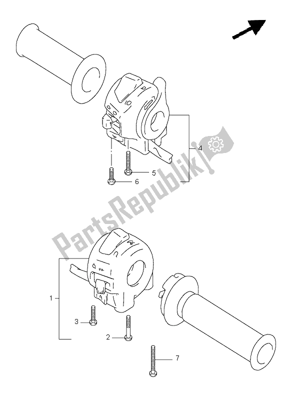 Tutte le parti per il Interruttore Maniglia del Suzuki TL 1000S 1999