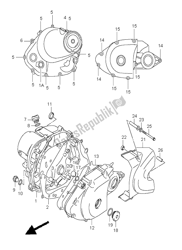 All parts for the Crankcase Cover of the Suzuki RV 125 Vanvan 2004