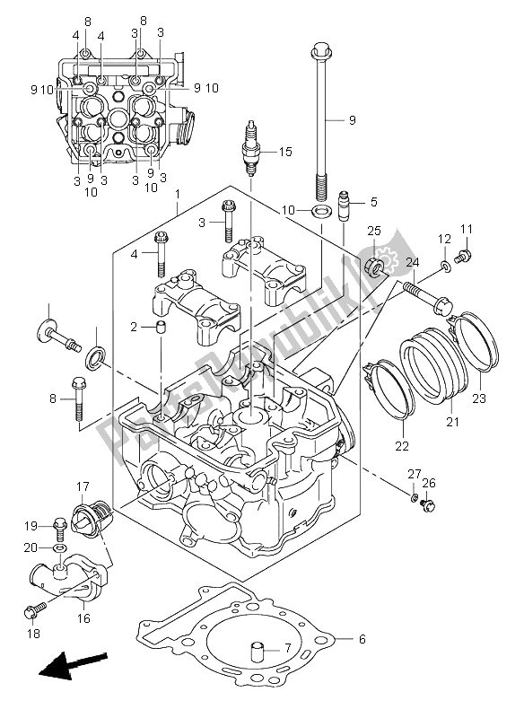 Tutte le parti per il Testata del Suzuki DR Z 400S 2004