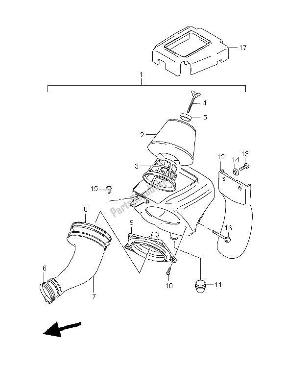 All parts for the Air Cleaner of the Suzuki RM 85 SW LW 2008