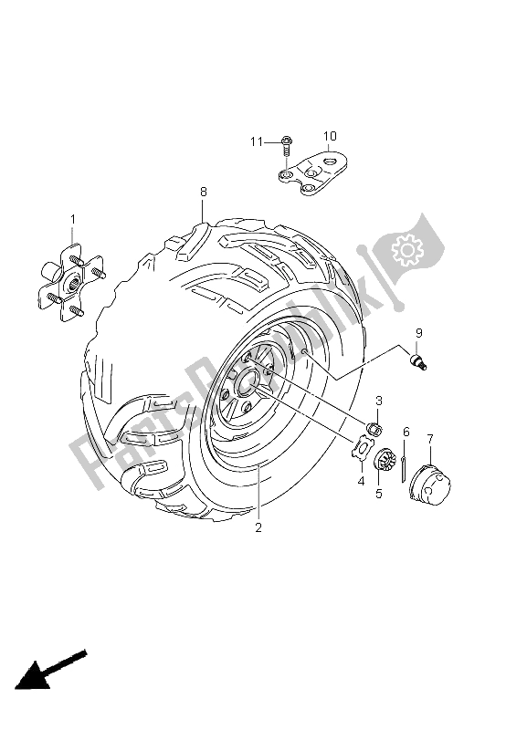 Tutte le parti per il Ruota Posteriore Sinistra (lt-a750x P28) del Suzuki LT A 750 XZ Kingquad AXI 4X4 2011
