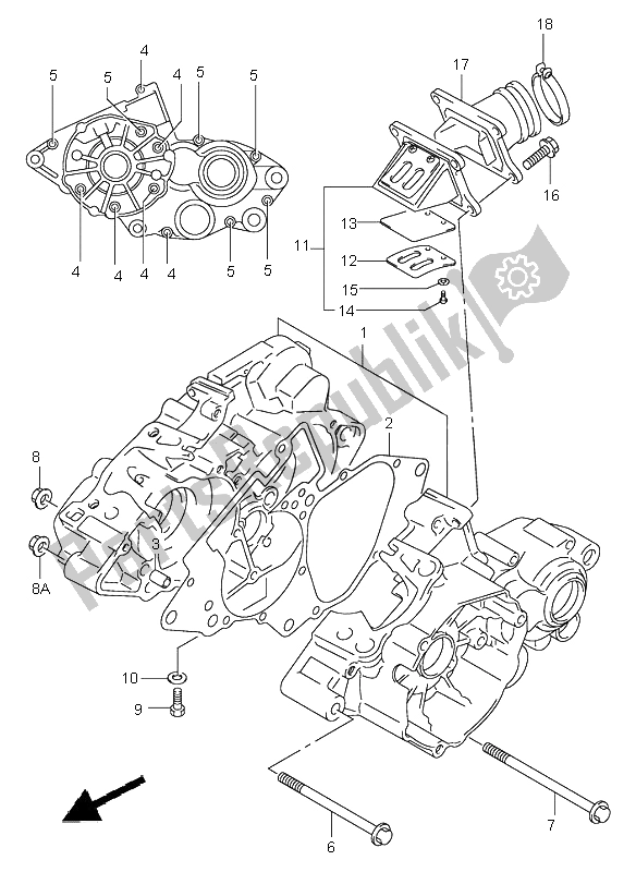 All parts for the Crankcase of the Suzuki RM 85 SW LW 2006