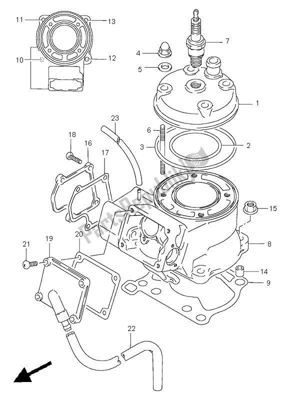 Todas as partes de Cilindro do Suzuki RM 85 SW LW 2006