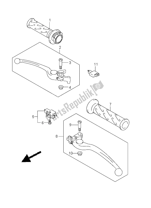 All parts for the Handle Lever (gsf1250 E21) of the Suzuki GSF 1250A Bandit 2011