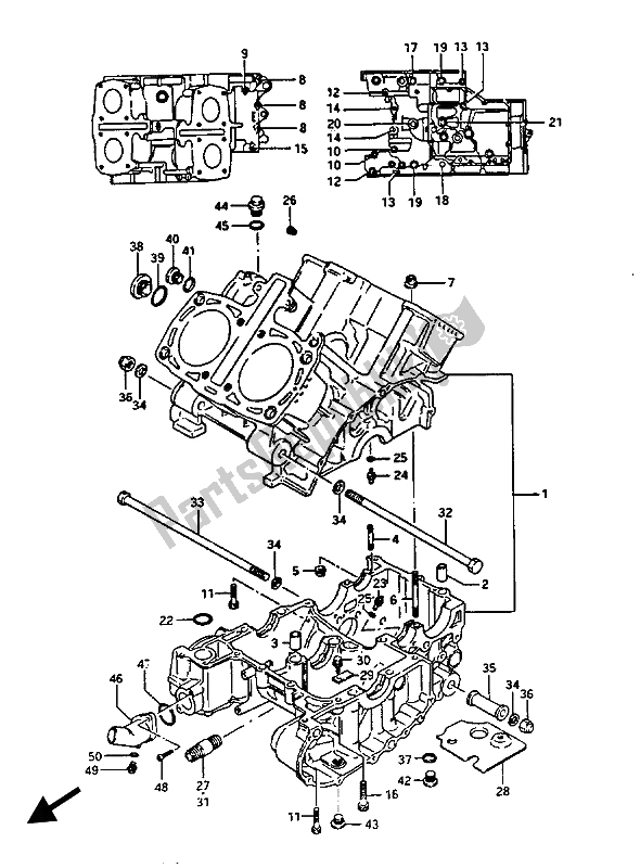 Todas las partes para Caja Del Cigüeñal de Suzuki GV 1400 Gdgcgt 1986