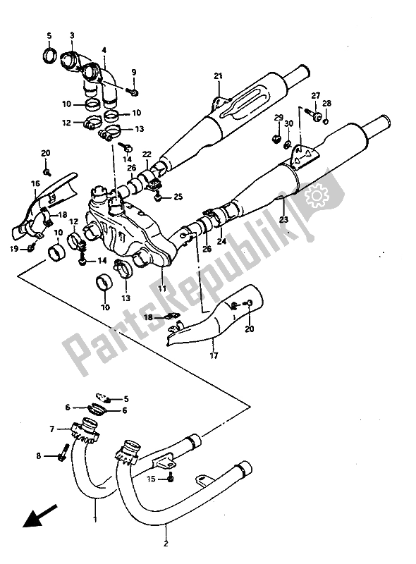 Todas las partes para Silenciador de Suzuki GV 1400 GD 1988