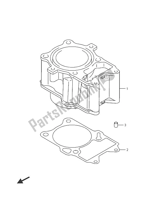 All parts for the Cylinder of the Suzuki LT A 500 XP Kingquad AXI 4X4 2016