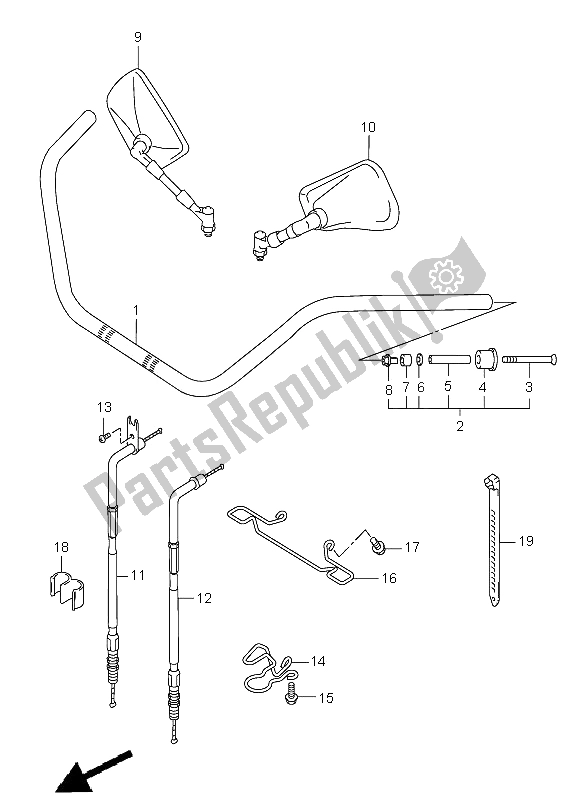 All parts for the Handlebar of the Suzuki VL 1500 Intruder LC 2006
