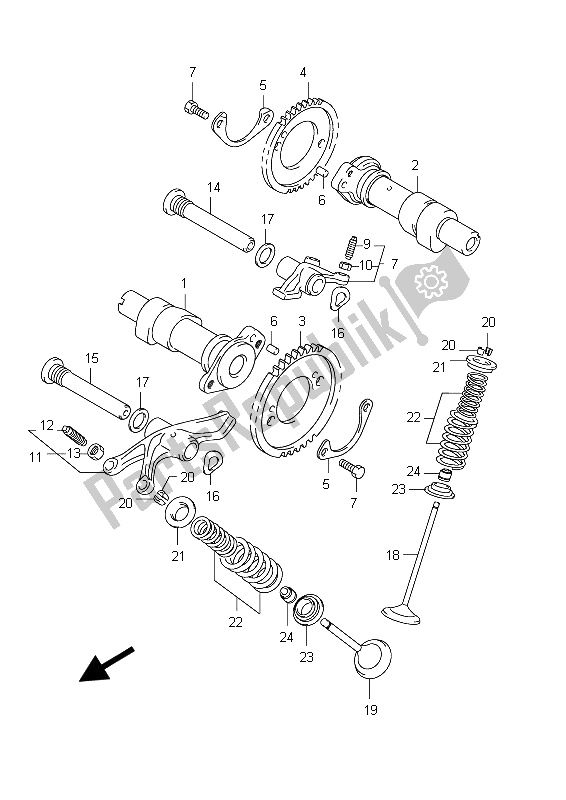 Todas las partes para árbol De Levas Y Válvula de Suzuki C 800 VL Intruder 2012