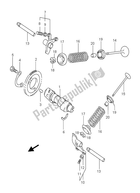 Todas las partes para árbol De Levas Y Válvula de Suzuki Burgman AN 400S 2005