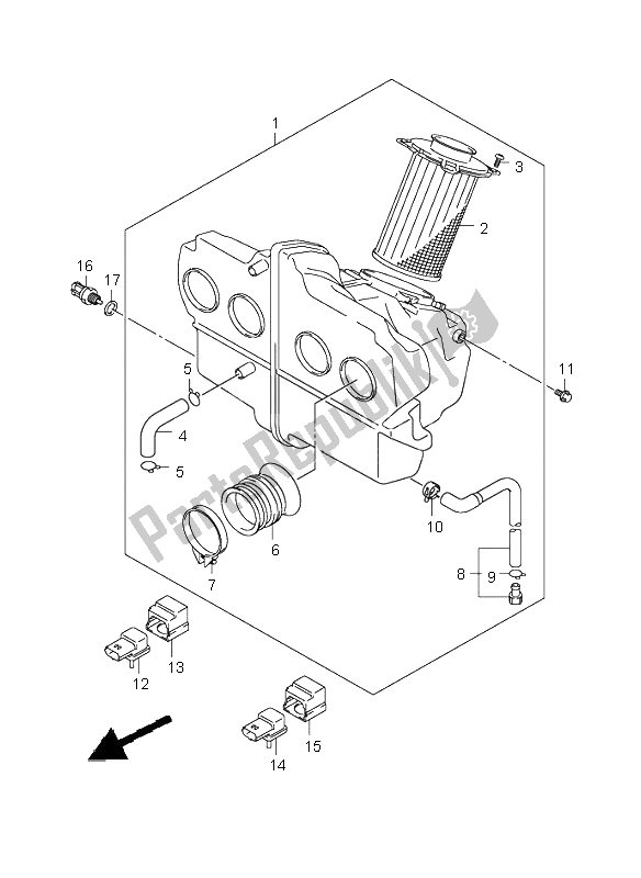 Tutte le parti per il Filtro Dell'aria del Suzuki GSX 1400 2005