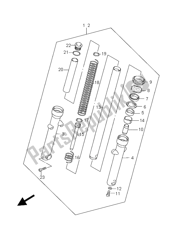 Toutes les pièces pour le Amortisseur De Fourche Avant du Suzuki GZ 250 Marauder 2006