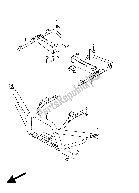 All parts for the Footrest of the Suzuki LT A 400 FZ Kingquad ASI 4X4 2011