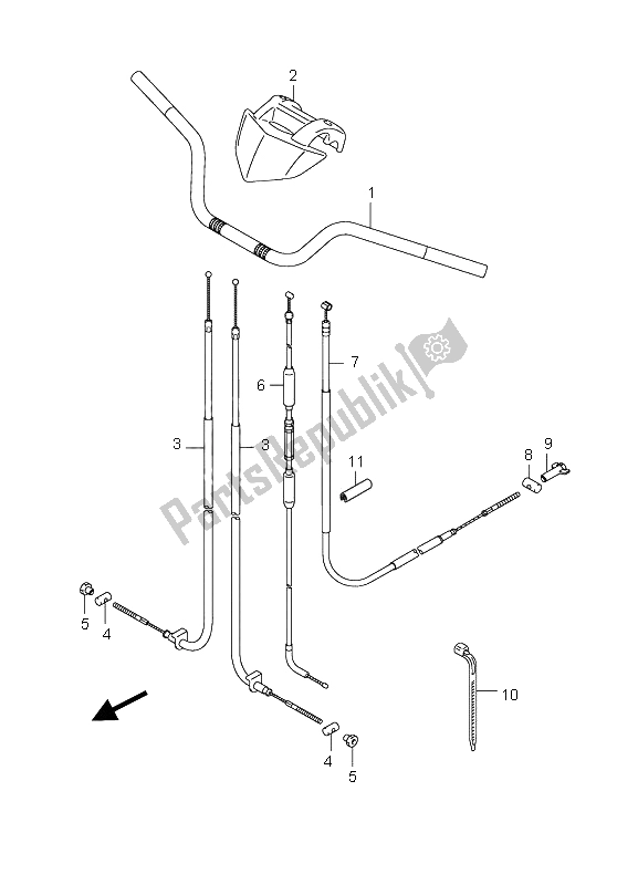 All parts for the Handlebar of the Suzuki LT Z 90 4T Quadsport 2008