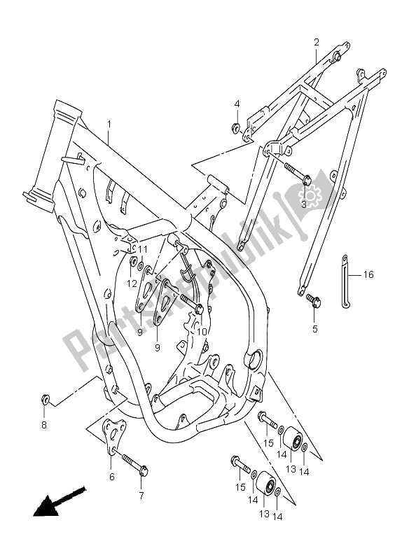 Tutte le parti per il Telaio del Suzuki RM 250 Z 2006