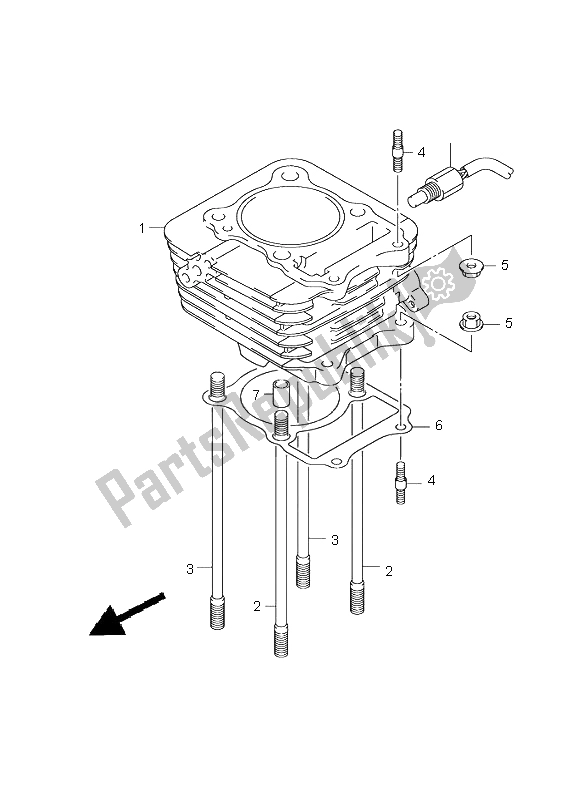 All parts for the Cylinder of the Suzuki RV 125 Vanvan 2003