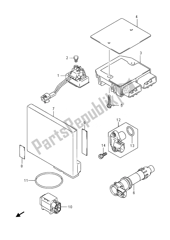 All parts for the Electrical of the Suzuki AN 650Z Burgman Executive 2014