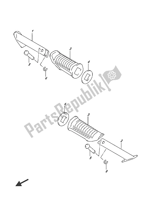 Tutte le parti per il Poggiapiedi Del Passeggero del Suzuki Address 110 2016