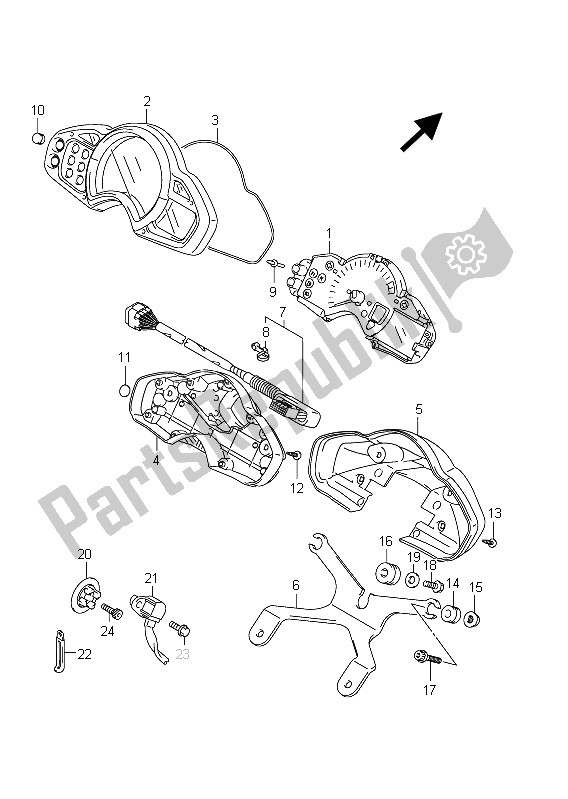 All parts for the Speedometer (sfv650a E21) of the Suzuki SFV 650A Gladius 2011