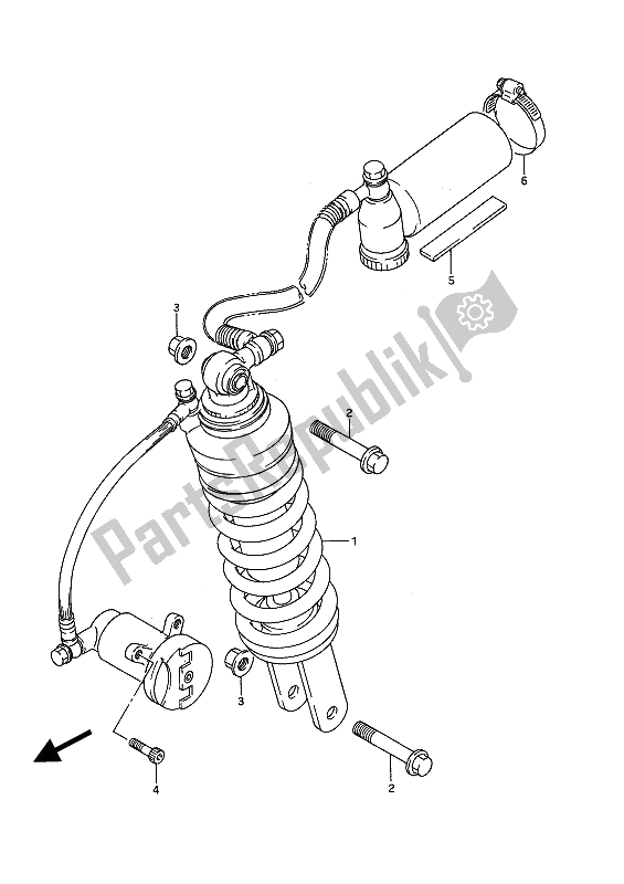 Tutte le parti per il Ammortizzatore Posteriore del Suzuki GSX 1100F 1994