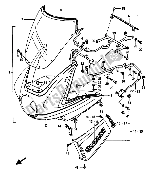 Todas las partes para Carenado (gsx1100) de Suzuki GSX 1100 1150 Eesef 1985