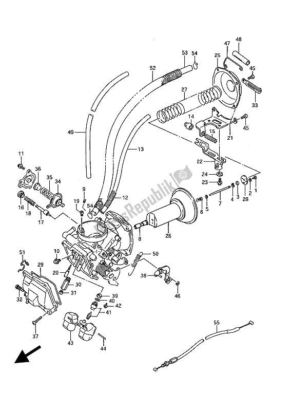 Todas las partes para Carburador (delantero) de Suzuki VS 1400 Glpf Intruder 1987