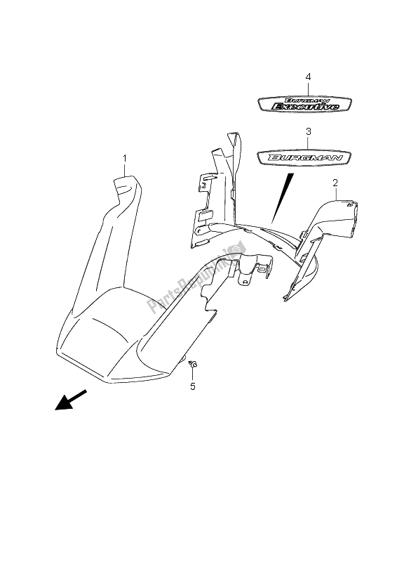 All parts for the Handle Cover of the Suzuki AN 650 AAZ Burgman Executive 2008