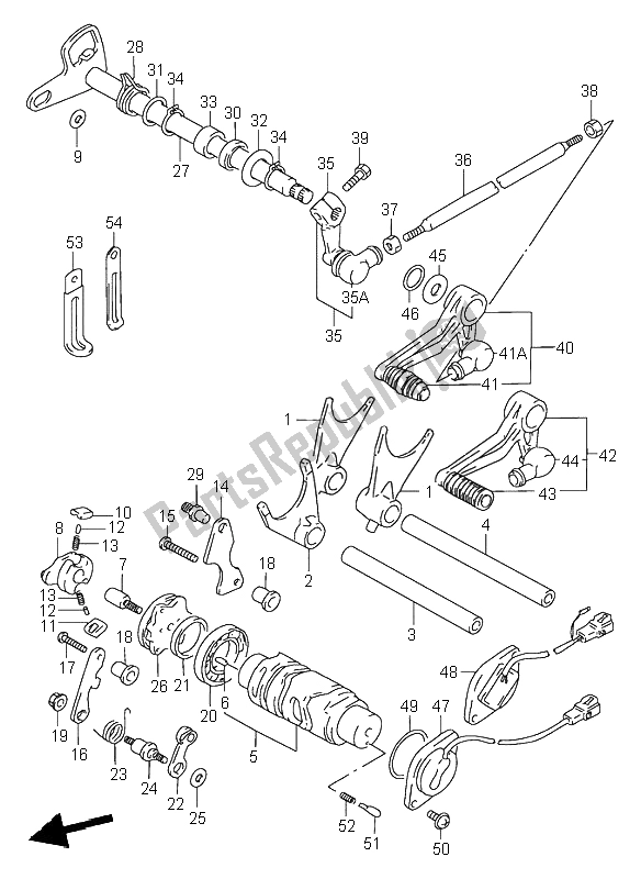 All parts for the Gear Shifting of the Suzuki RF 900R 1995