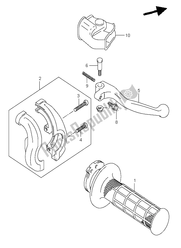 Todas las partes para Palanca De La Manija Derecha de Suzuki DR Z 400E 2005