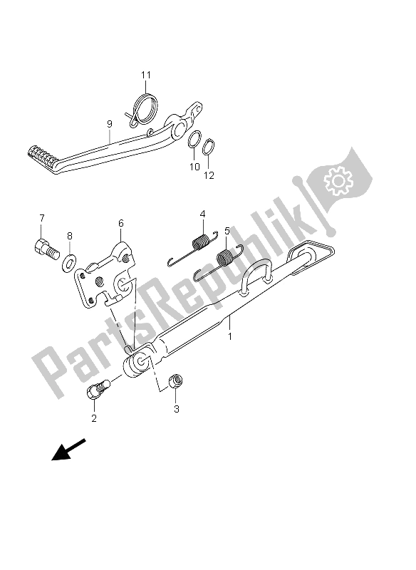 All parts for the Stand of the Suzuki DL 650 V Strom 2005