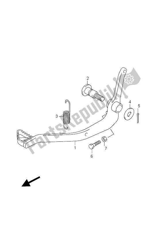 All parts for the Brake Pedal of the Suzuki DR Z 125 SW LW 2012