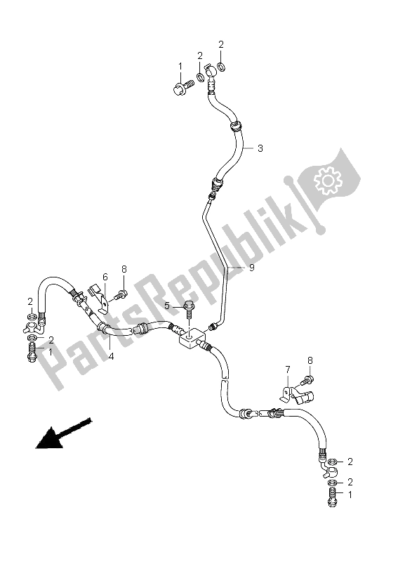 Wszystkie części do Przewód Przedniego Hamulca Suzuki LT A 500 XZ Kingquad AXI 4X4 2012