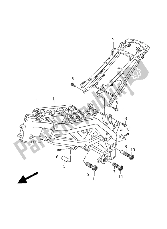 Tutte le parti per il Telaio del Suzuki SV 650 Nsnasa 2007