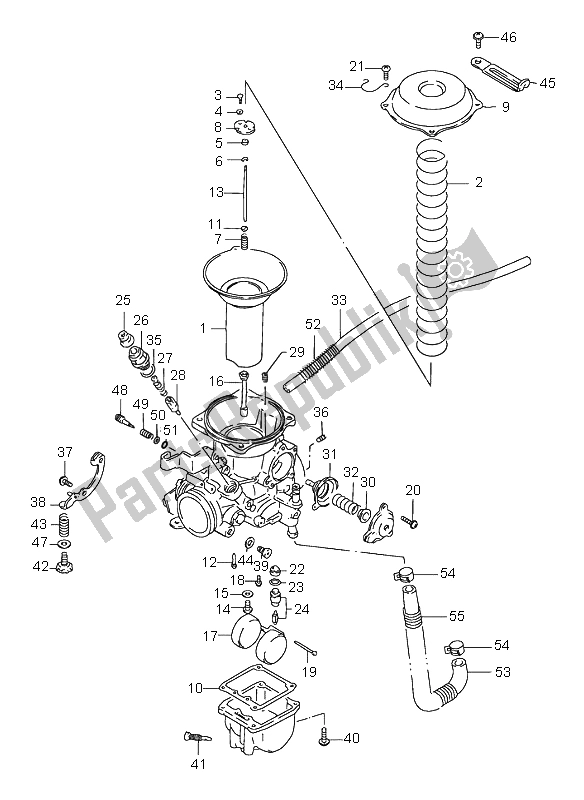 Todas las partes para Carburador (trasero) de Suzuki VS 1400 Intruder 1999