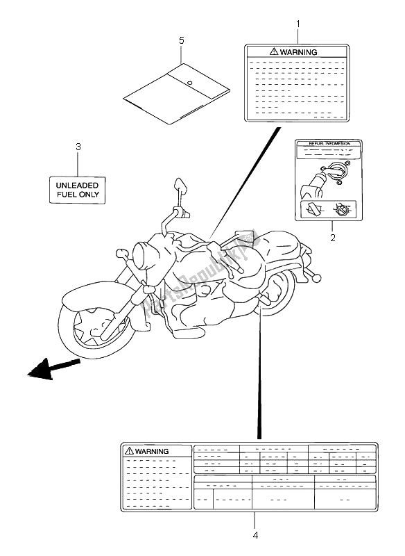 All parts for the Label of the Suzuki VL 1500 Intruder LC 2001