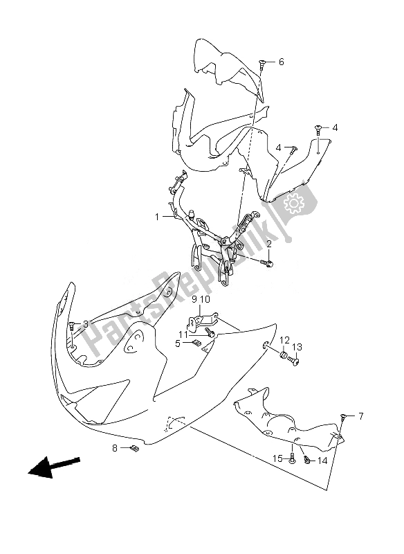 All parts for the Cowling Installation Parts of the Suzuki GSF 1250 SA Bandit 2010