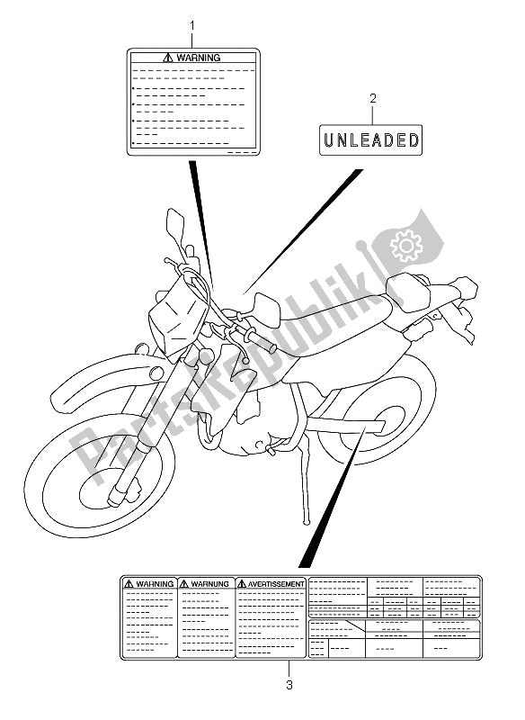 Tutte le parti per il Etichetta del Suzuki DR Z 400S 2007